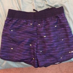 Purple workout shorts